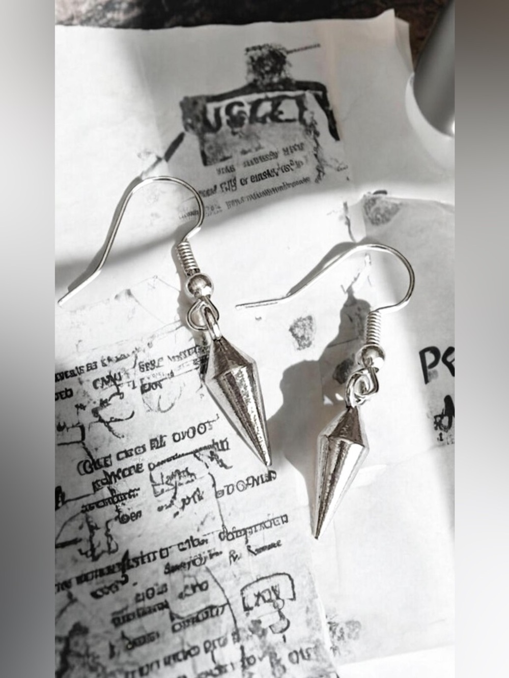 5 For $25💫Silver Punk Spike Cone Dangles